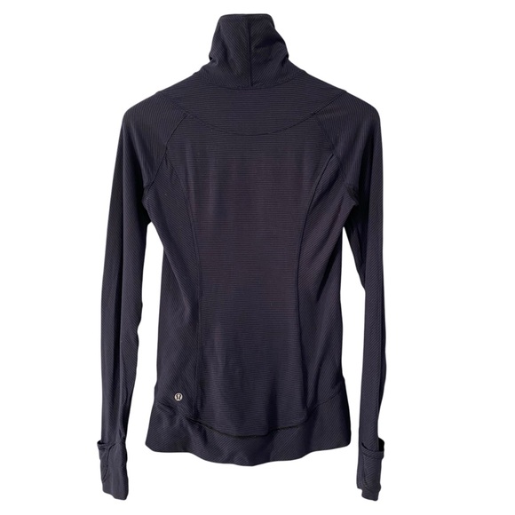 Lululemon Half Zip Navy Striped Athletic Workout Runningg Yoga Sweatshirt Top 6 - Picture 5 of 9